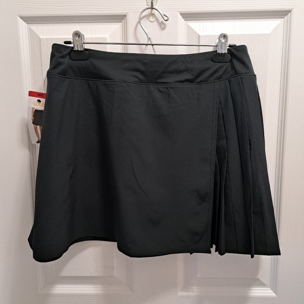Lole Pleated Active Skort Women's Medium Black Sporty Tennis Inner Short NEW - Picture 10 of 13